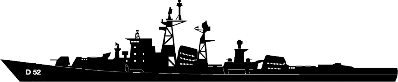 INS Rana warship silhouette